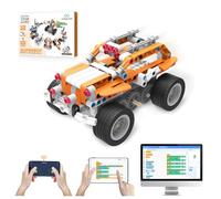 makerzoid Superbot STEM Kit robot de codage pour enfants de 6, 7, 8, 9, 10, 11, 12, 13, 26 en 1, 400 pièces, application gratuite
