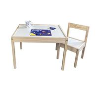 MakeThisMine Table en Bois Personnalisable pour Enfant IKEA avec 1, 2, 3 ou 4 chaises gravées avec Le nom de Votre Choix, pour Enfants, Filles, Amis, garçons, Bois Dense, 1 Chair, Front Engraving