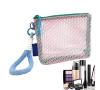 Makeup Bag, Clear Cosmetic Organizer, Lightweight Travel Toiletry Pouch, Aesthetic Net Pocket, Water-Resistant Design, Ideal for Honeymoon, Vacation, Hotel Storage, Multicolor