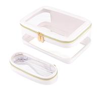 Makeup Bag - Clear Zipper Cosmetic Pouch, Large Capacity Travel Organizer with See Through Access Advantage, Spill View Storage Function, Ideal for Business Trips Beach Packing