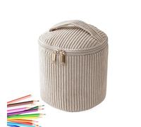 Makeup Bag - Corduroy Cosmetic Pouch, Fashion Beauty Case, Soft Ribbed Fabric Organizer with Gold Zipper, Portable Aesthetic Toiletry Purse, Large Capacity Storage Bag