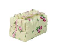 Makeup Bag, Floral Storage Purse, Stylish Makeup Organizer, Portable Travel Makeup Pouch, Makeup Bag for Travel, Ruffled Makeup Pouch for Women, Stylish Travel, 4.33x3.94 inches