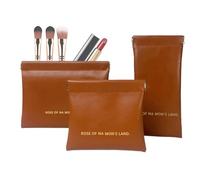 Makeup Bag, PU Leather Makeup Pouch, Portable Cosmetic Organizer, Self-Closing Makeup Bag, Stylish Travel Storage Pouch, Multifunctional Cosmetic Bag, Lightweight Makeup Storage, Water-Resistant