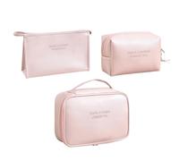 Makeup Bag Set - 3 Pieces PU Leather Waterproof Storage Pouch