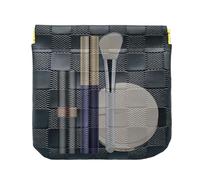 Makeup Bag Small - 12x12cm Automatic Closure Ring Storage | Stylish Travel Makeup Organizer -Effortless For Women Girls Ladies Wives Professionals Travel Brides Gym Wedding Beach Vacation Camping