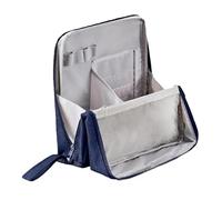Makeup Bag, Standing Makeup Bag - Portable, Large Capacity, Vertical Large Opening Make up Bags with Compartments, Waterproof and Multifunctional (Navy)