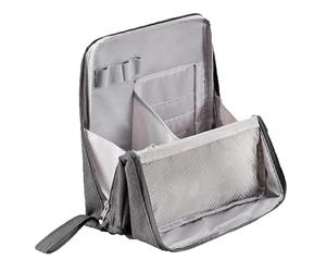 Makeup Bag, Standing Makeup Bag - Portable, Large Capacity, Vertical Large Opening Make up Bags with Compartments, Waterproof and Multifunctional (Gray)