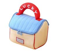 Makeup Bag, Toiletries Pouch, House-Shaped Large Capacity Non-Woven Fabric Zippered Cosmetic Organizer Lightweight for Home Travel Business Trips, 7.09x7.09x5.91 inches