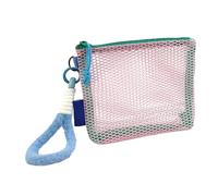 Makeup Bag, Travel Organizer, 5.90in Aesthetic Clear Cosmetic Net Pocket, Compact Make Up Storage for Daily Use, Car, Gym, Honeymoon, Vacation, Hiking, Dorm, Hotel