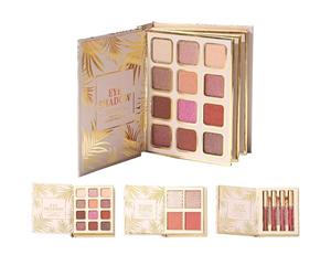 Makeup Book Palette - Eyeshadow Color Kit 12 Shades, Blush Face Palette Set, Liquid Lipstick Beauty Collection, Portable Travel Cosmetic Kit | For Women Travel Beauty Party Daily Face Eye Lip Look