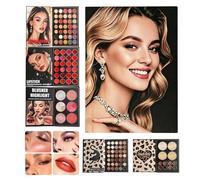 Makeup Book Palette - Portable Book Shape Long Lasting Blush | Matte Eye Shadow for Beauty Date Party Commuting Event Travel