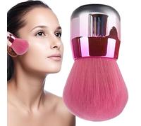 Makeup Brush Applicator, Foundation Blending Tool, Retractable Wide Head Design, Soft Bristles Powder Concealer Blush, for Travel Daily Makeup, 8,3 x 5,5 x 3,5 cm Blue Gold Pink