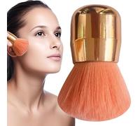 Makeup Brush Applicator, Foundation Blending Tool, Retractable Wide Head Design, Soft Bristles Powder Concealer Blush, for Travel Daily Makeup, 8,3 x 5,5 x 3,5 cm Blue Gold Pink