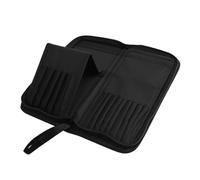 Makeup Brush Bag, Cosmetic Brush Holder, 11.22x5.51x1.97 inches Gray Stand Up Canvas Pouch with Zipper Closure, Multifunctional Toiletry Storage, Cosmetics Organizer for Men, Women and Travel Use