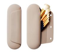Makeup Brush Brush Travel Case - Organisateur En Silicone Pour Les Outils De Beauté | Porte-rangement Cosmétique Compact Pour Pinceaux, Crayons À Sourcils, Parfait Pour Voyager, Camping, Voyages D'aff