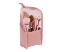 Makeup Brush Case - Waterproof Oxford Cloth Outdoor With Transstanding Divided Storage - Travel Makeup Bag Brush Holder - for Women Cosmetic Jewelry Gym Outdoor Camping Road Trip Vacation, rose