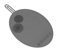 Makeup Brush Cleaner Pad, Silicone Cosmetic Cleaning Mat, double-Use Foundation Palette & Brush Scrubber, Compact Non-Slip Design, Silicone Material, 17.52x9.45x0.38in