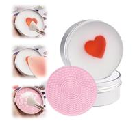 Makeup Brush Cleaner Soap Bar - Cosmetic Brush Cleaning Cake | Gentle Cleansing Formula with Lather Action, Portable Makeup Brushes Care Pad for Daily Hygiene and Travel Use