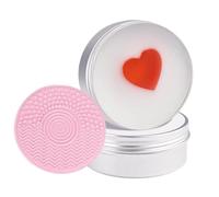 Makeup Brush Cleaner Soap Bar, Solid Makeup Tool Cleanser, 3.5 Inches Tin with Solid Build, Natural Material, Deep Conditioning Formula with Retro Style, Cleaning Tool for Home and Salon