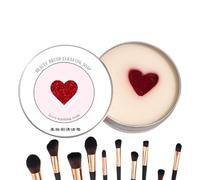 Makeup Brush Cleaner Soap, Heart Shaped Solid Bar, Cosmetic Sponge Washing Aid with Balanced Grip, Compact Utility with Sturdy Texture, 2.36 in Beauty Accessory, Practical Aid for Powder Eyeshadow