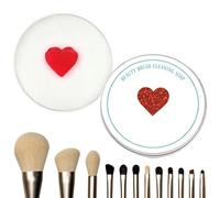 Makeup Brush Cleaning Mat, Cosmetic Brush Washer Pad, Silicone Scrub Cleaner Tray, Deep Removal, Reusable Quick Dry Cleaning Tool, Portable Countertop Design, for Artist Paint