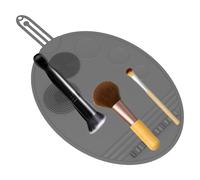 Makeup Brush Cleaning, Silicone Multifunctional Cosmetic Brush Cleaner Storage Pad, 17.52x9.45x0.38 inches Makeup Tool Carpet for, Pigment Blending, Foundation, Eyeshadow