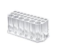 Makeup Brush Holder - Clear Acrylic 26 Slot Cosmetic Organizer, Lipstick and Storage Rack, Elegant Vanity Display | Bedroom, Dressing Table, Countertop, Dorm, Salon, Office Home Organization