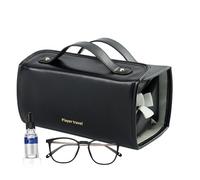 Makeup Brush Holder Travel, Cosmetic Bags with Removable Clear Compartments, Travel Toiletry Bag, PU Leather Portable Toiletry Bag, Lipstick and Lip Gloss Storage