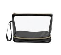 Makeup Brush Organizer Bag - Portable Double Layer Cosmetics Bag | Washable Transparent Toiletry Holding Case for Parties, Home, Travel, Business Trips, Beauty Shop