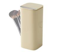 Makeup Brush Organizer for Vanity, 4.25x4.57x9.41 inchesAutomatic Lifting Holder, Four Grid Storage, Dustproof Lid Design, Space Saving Cosmetic Tool Box, Perfect for Dressing Table Bathroom