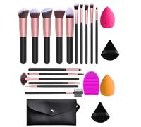 Makeup Brush Set, Soft Bristle Tool Collection, Full Face Eye Applicator Kit, Blending Sponges, Professional Cosmetic Brushes for Girls, Women, Beginners, 20 Pieces