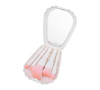 Makeup Brush Set, Travel Cosmetic Kit, Beauty Tool Collection, Includes Pocket Mirrors, Compact Brush Design, Crafted from Excellent Synthetic Fiber Material, 4.7x3.5x1.1in