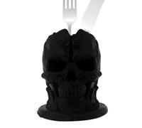 Makeup Brush Storage, Spooky Skull Desk Organizer, 3.9x3.62x3.31 Inches Gothic Container, Unique Decorative Holder with Multi-Use Design, Functional Accent for Stationery Bookshelf Home Living Room