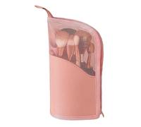 Makeup Brush Travel Case | Large Capacity Divided Smooth Zipper Pouch - Cosmetic Bag Travel Makeup Case - for Women Girls Toiletry Cosmetic Eyebrow Pencil Lipstick Home Office Road Trip, rose,
