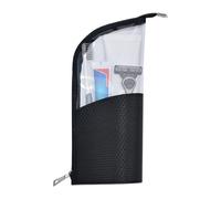 Makeup Brush Travel Holder, Waterproof Clear Organizer, Portable Zipper Pouch with Compact Build, Stylish Cosmetic Bag Transparent Design, Storage Solution, Ideal for Toothbrush Beauty Tools