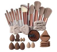 Makeup Brushes, Professional Cosmetic Kit, Soft Beauty Tools, Portable Travel Set, Ideal for Girls, Artist Use, Daily Routine, and Outdoor Activities, Coffee