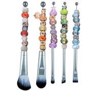 Makeup Brushes Set, Women Beaded Makeup Brushes, Elegant Design, User Friendly, Synthetic Blending Applicators, Ideal for Foundation, Concealer, Blush, Eyeshadow, Setting Powder