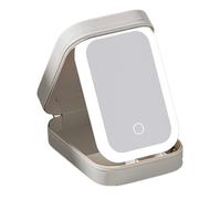 Makeup Case With Lighted Mirror - Illuminate Your Beauty Routine Anywhere | Portable LED Cosmetic Organizer with Stepless Dimming 3 Color Modes | For Travel Outing Home Dustproof Storage Box 1200 mAh