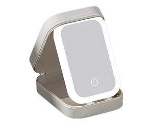 Makeup Case With Lighted Mirror - Illuminate Your Beauty Routine Anywhere | Portable LED Cosmetic Organizer With Stepless Dimming 3 Color Modes | For Travel Outing Home Dustproof Storage Box 1200mAh R