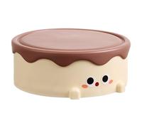 Makeup Case with Mirror, Cartoon Cake Cosmetic Bag, Cute Dust Proof Storage, 6.1x6.1x2.2 inches, Portable Organizer Box, Ideal for Jewelry, Women, Girls, Travel Daily Use
