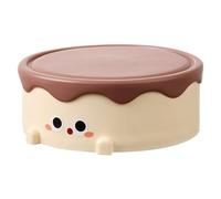 Makeup Case with Mirror, Cartoon Cake Design, 6.1x6.1x2.2 inches Effortless Portability, Dust-Proof Jewelry Storage, Portable Cosmetic Bag, Cute & Functional for Women, Travel