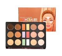 Makeup Concealer Palette, 18 Colors Waterproof Facial Foundation Cream, 5.99x9.06 Inches Long-Lasting Beauty Contour Palette for Dating, Traveling, Business Trip