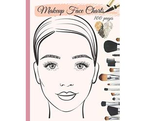 Makeup Face Charts: Blank Makeup Face Chart Worksheets for Makeup Lovers to Organize and Plan their Designs | Large Page size Faces with Open and Closed Eyes | 8.5 x 11 Inches | 100 pages