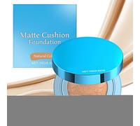 Makeup Foundation Cushion Compact, High Coverage Matte Concealer Cream, Lightweight Long-Wear Formula, Flawlesss Finish Cushion Puff, Natural Look, Perfect for Girlfriend, Wife, Daughter, 15g Blue