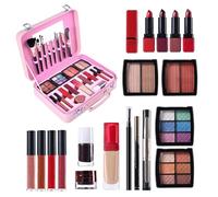 Makeup Kit For Teens, Large Capacity Cosmetic Set, Reusable Case With Dress-Up Accessories, Eyeshadow And Waterproof Makeup Palettes For Beginners, Beauty Gift For Girls