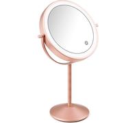 Makeup Mirror, Usb Rechargeable Makeup Mirror, 7 Led Magnifying Vanity Mirror With 360° Rotation, 3 Color Lighting Modes, Adjustable Brightness For Touch Screen (Rose Gold)