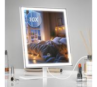 Makeup Mirror With Lighting, Dimmable Makeup Mirror With Removable Lighting, 10x Magnification, 3 Color Modes, Led Makeup Mirror With Light, Hollywood Mirror, White