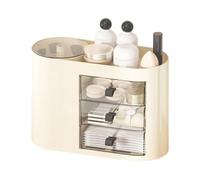 Makeup Organizer for Women - Dresser Cosmetic Storage Organizer | Cosmetic Storage Box Makeup Desk Organizers | 3 Drawers Space Saving, Auto-Lifting Brush Holder,Perfume Lipstick, Bathroom Bedroom