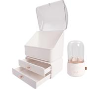 Makeup Organizer, rangement à double tiroir, support de pinceaux rotatif, WEISSL