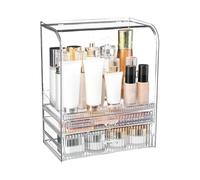 Makeup Organizer with Lid, Cosmetic Display Case, Makeup Storage Box, Vanity Cosmetics Organizer, Portable Makeup Organizer, Makeup Organizer with Drawers, Countertop Makeup Storage
